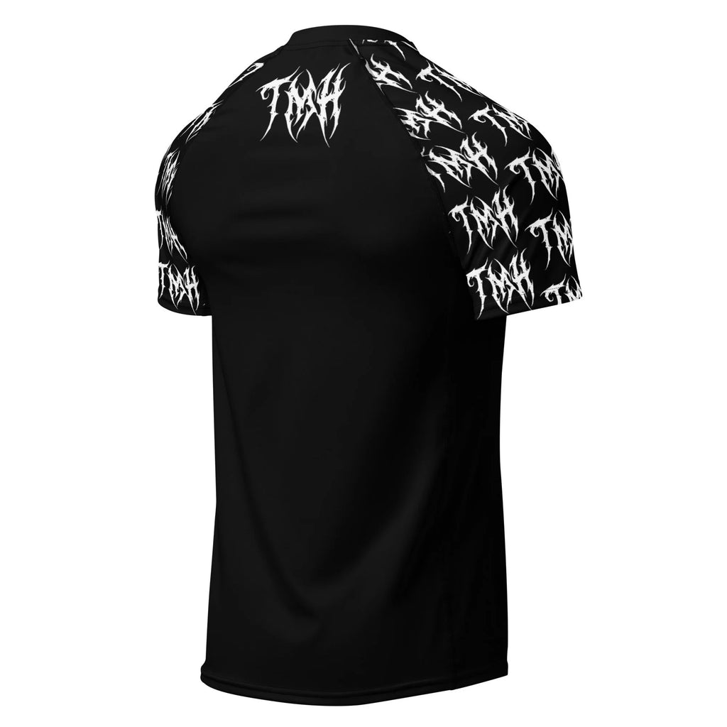 TMH White MTL Black Rash Guard