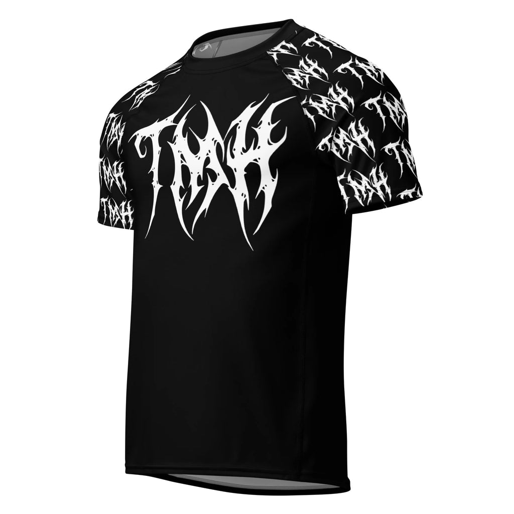 TMH White MTL Black Rash Guard
